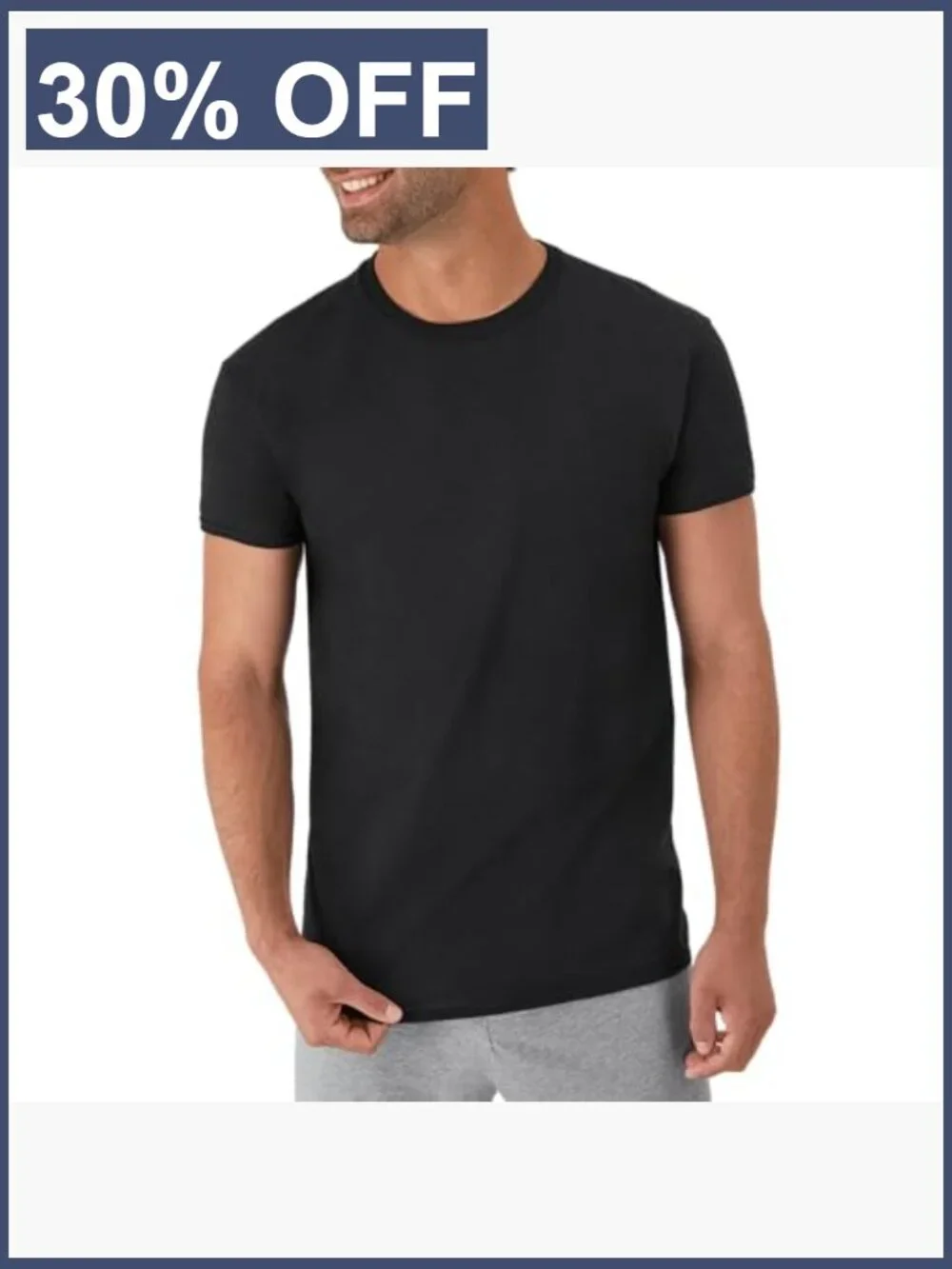 Men's Cotton Undershirt 6-Pack - Crew Neck, Moisture-Wicking, Stays Tucked